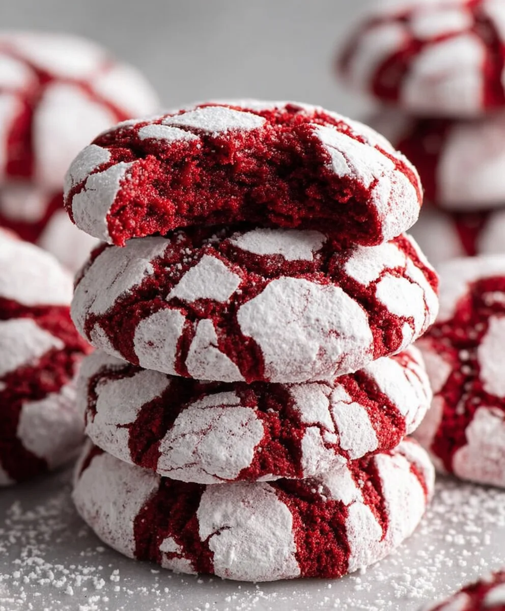Easy Red Velvet Crinkle Cookies-Festive & Delicious