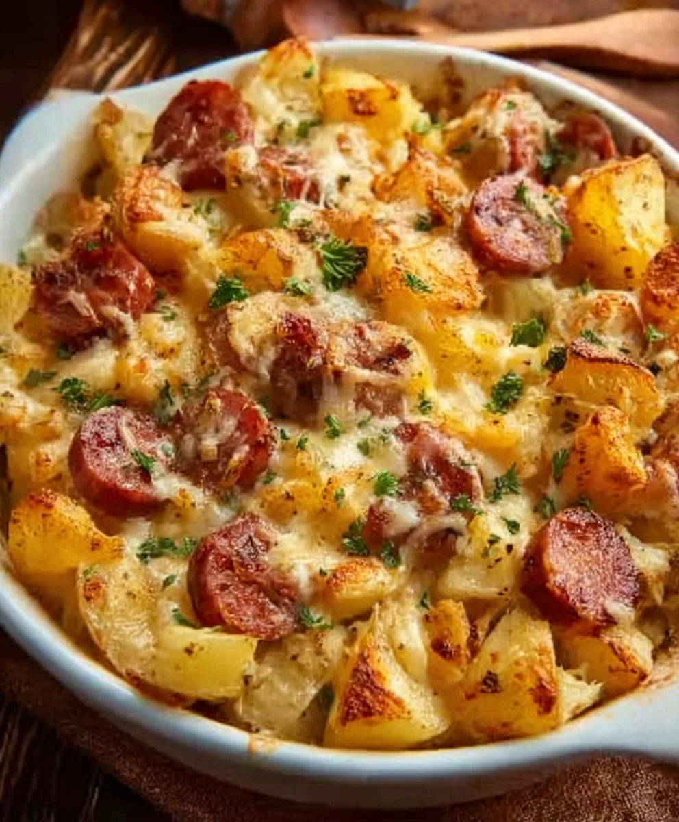 Cheesy Ranch Beef Sausage Potatoes - Easy Dinner
