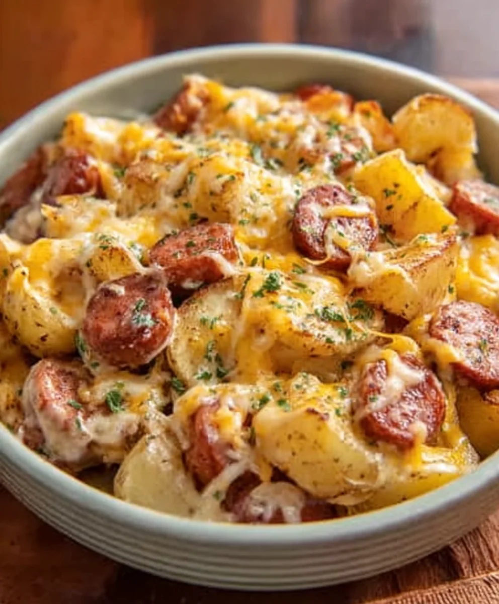 Cheesy Ranch Beef Sausage Potatoes - Easy Dinner