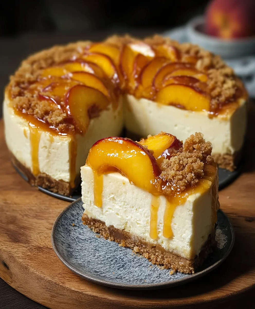 Peach Cobbler Cheesecake-Decadent Dessert Bliss