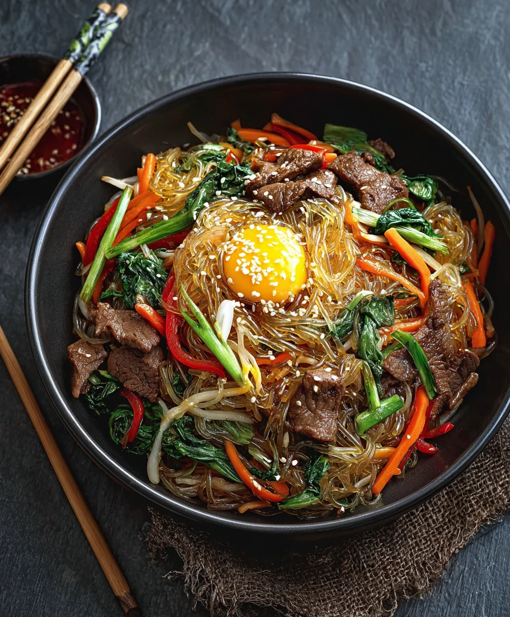 Authentic Korean Japchae Recipe- Easy Beef Noodles