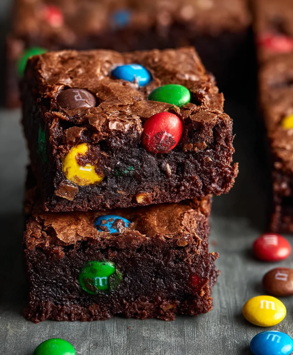 Easy Chocolate M&M Brownies- Quick & Delicious Recipe