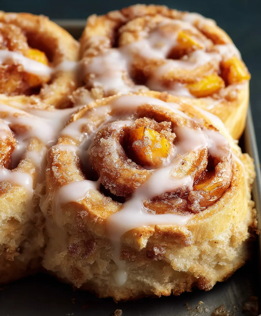 Peach Cobbler Cinnamon Rolls-Sweet Delight