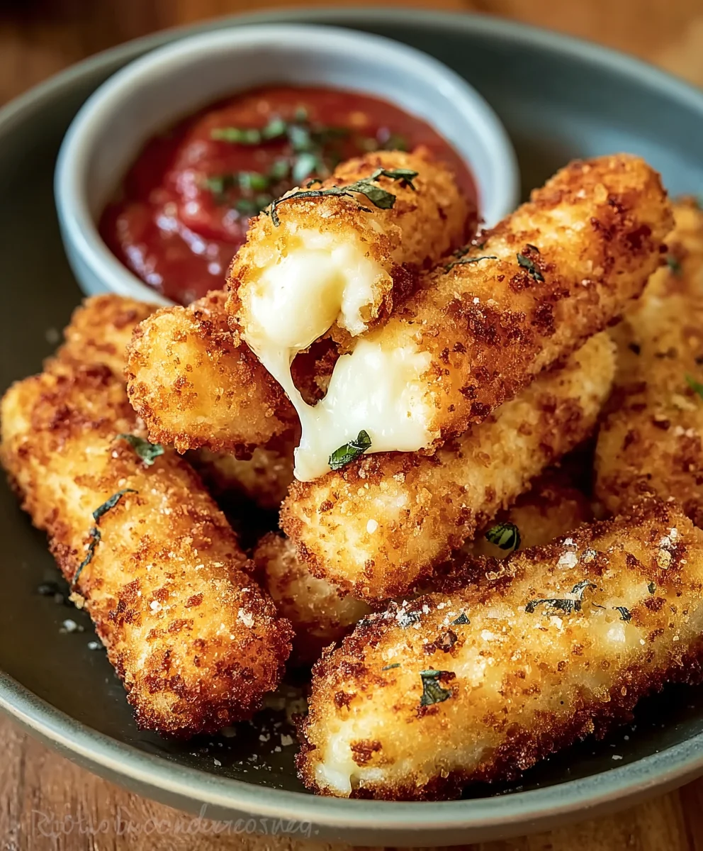 Crispy Air Fryer Mozzarella Sticks- Easy Appetizer