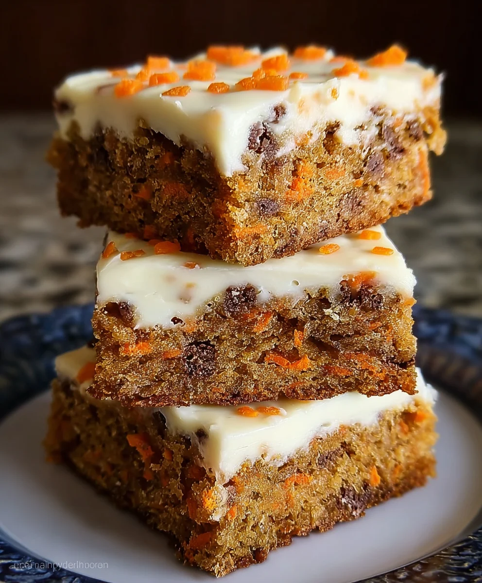 Easy Carrot Cake Bars-Moist & Delicious Dessert