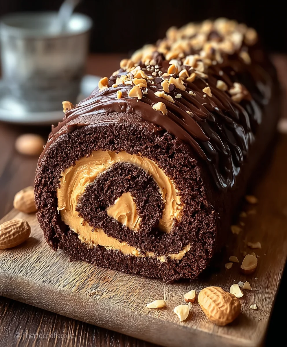 Chocolate Peanut Butter Cake-Roulade Recipe