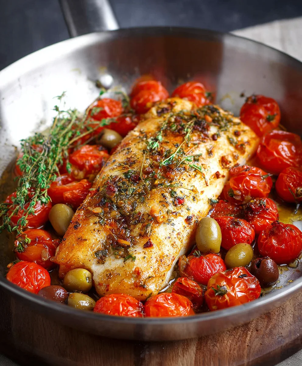 Easy Baked Fish Cherry Tomato Olive Recipe