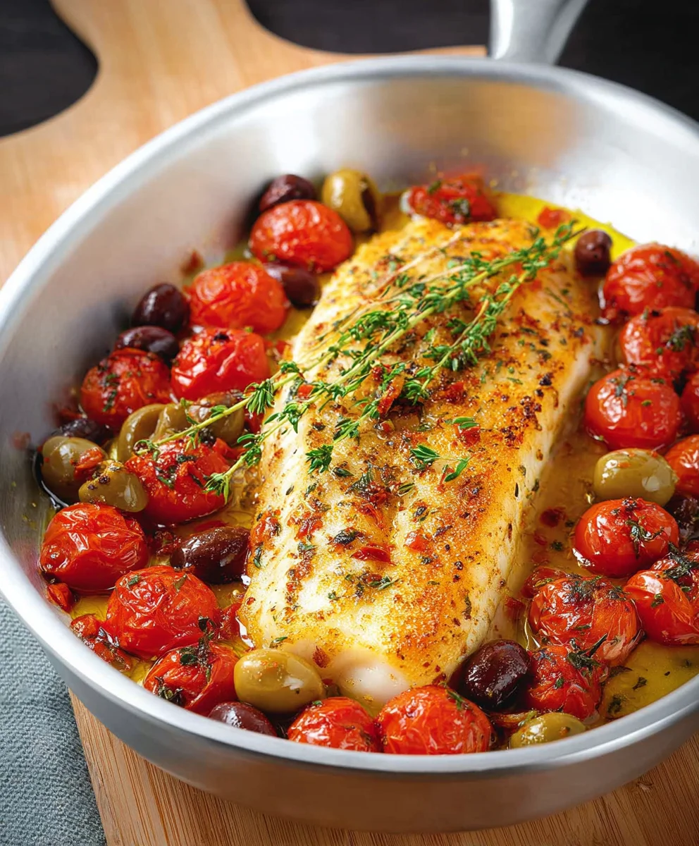Easy Baked Fish Cherry Tomato Olive Recipe