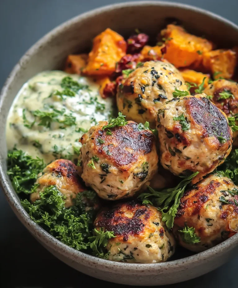 Flavorful Herby Chicken Meatball Bowl Recipe