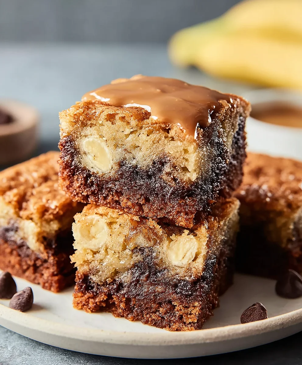 Homemade Banana Bread Brownies-Easy Dessert Recipe