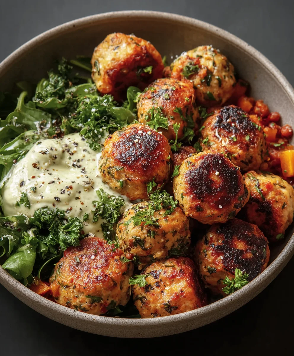 Flavorful Herby Chicken Meatball Bowl Recipe