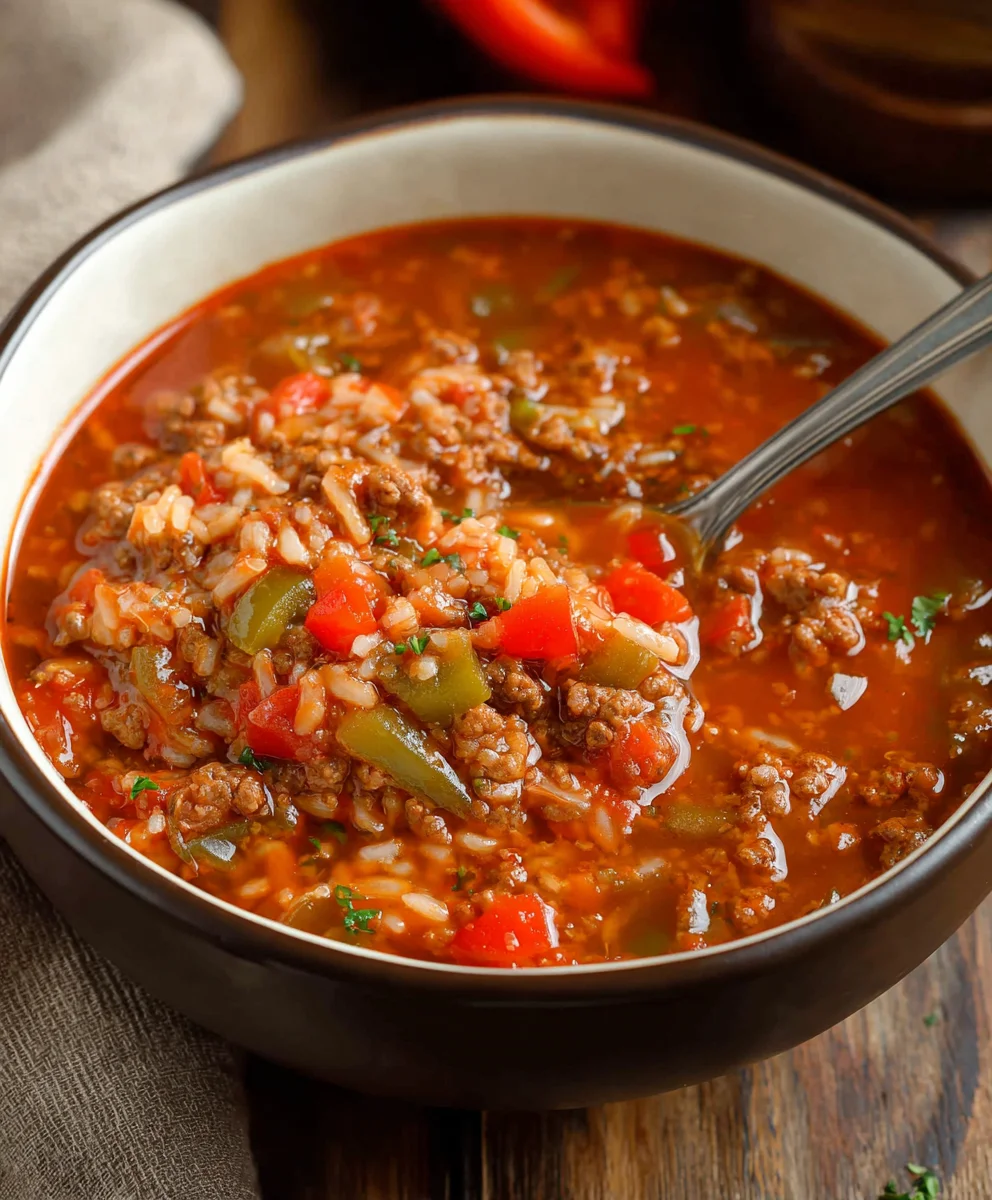 Easy Stuffed Pepper Soup Recipe-Hearty & Delicious