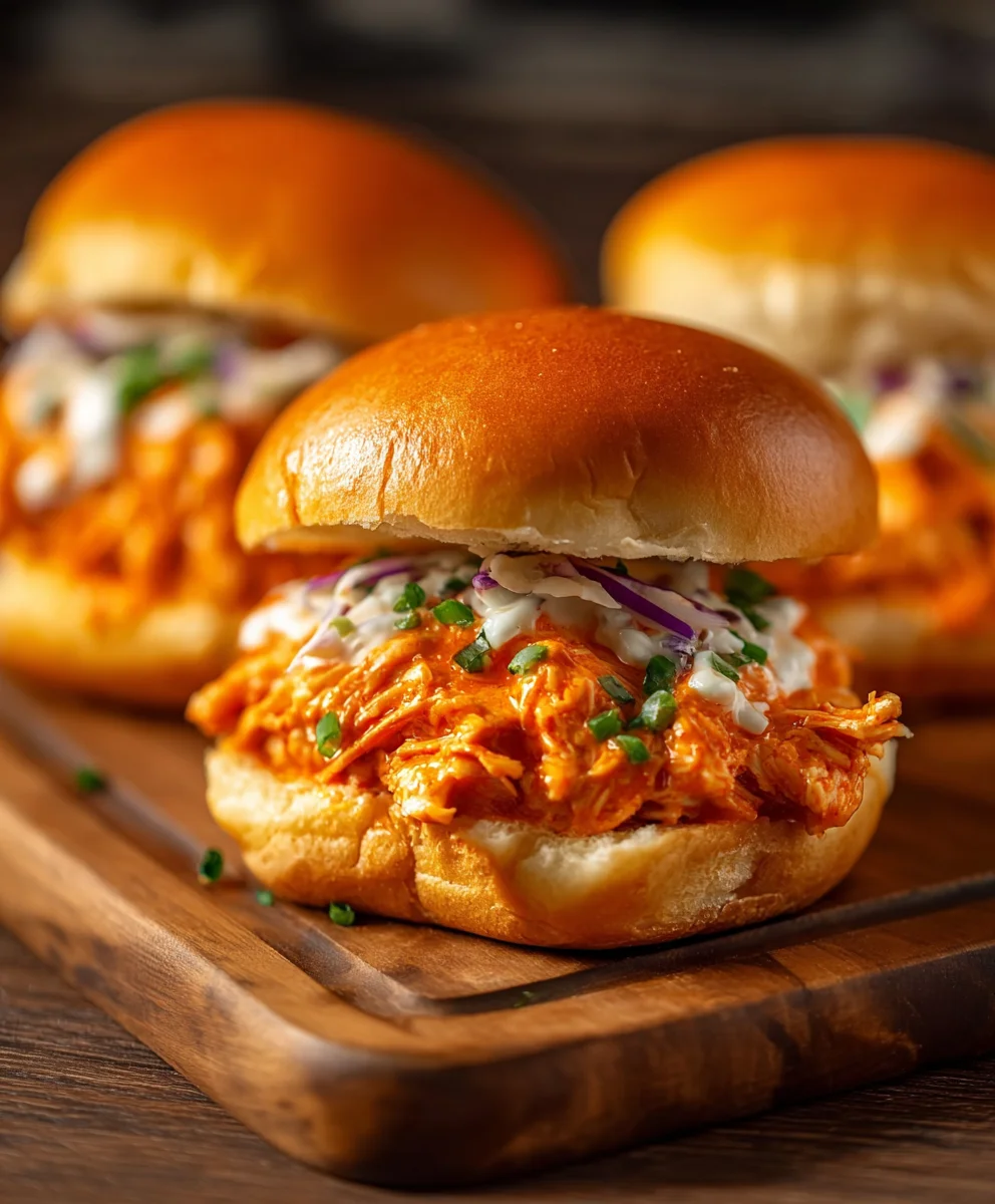 Spicy Buffalo Chicken Sliders- Easy & Flavorful