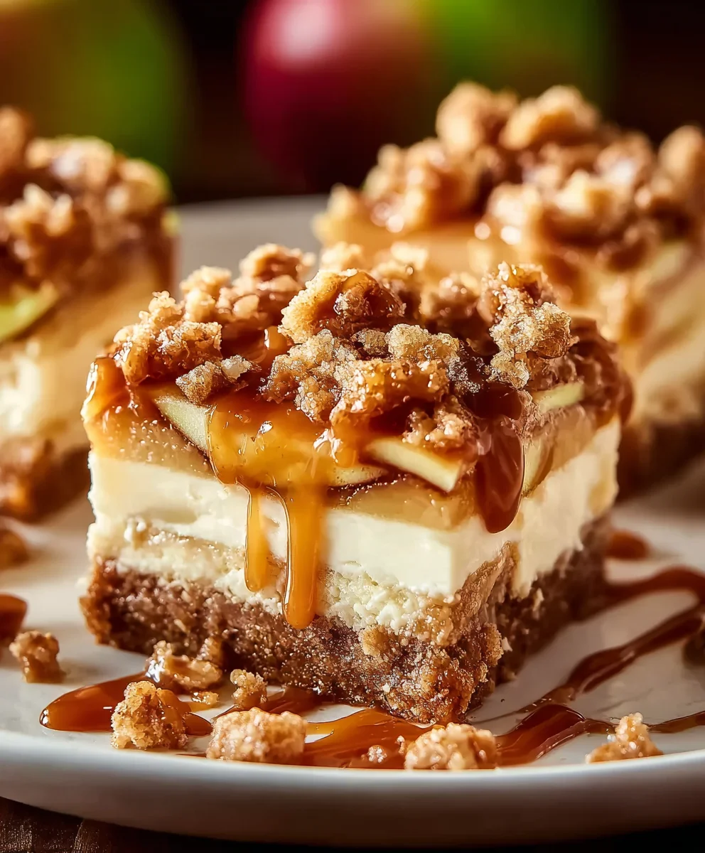 Caramel Apple Cheesecake Bars-Easy Dessert Recipe
