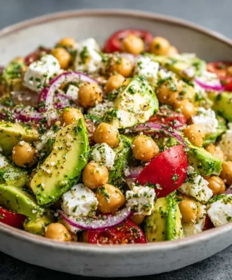 Chickpea Feta Avocado Salad-Easy & Healthy Meal