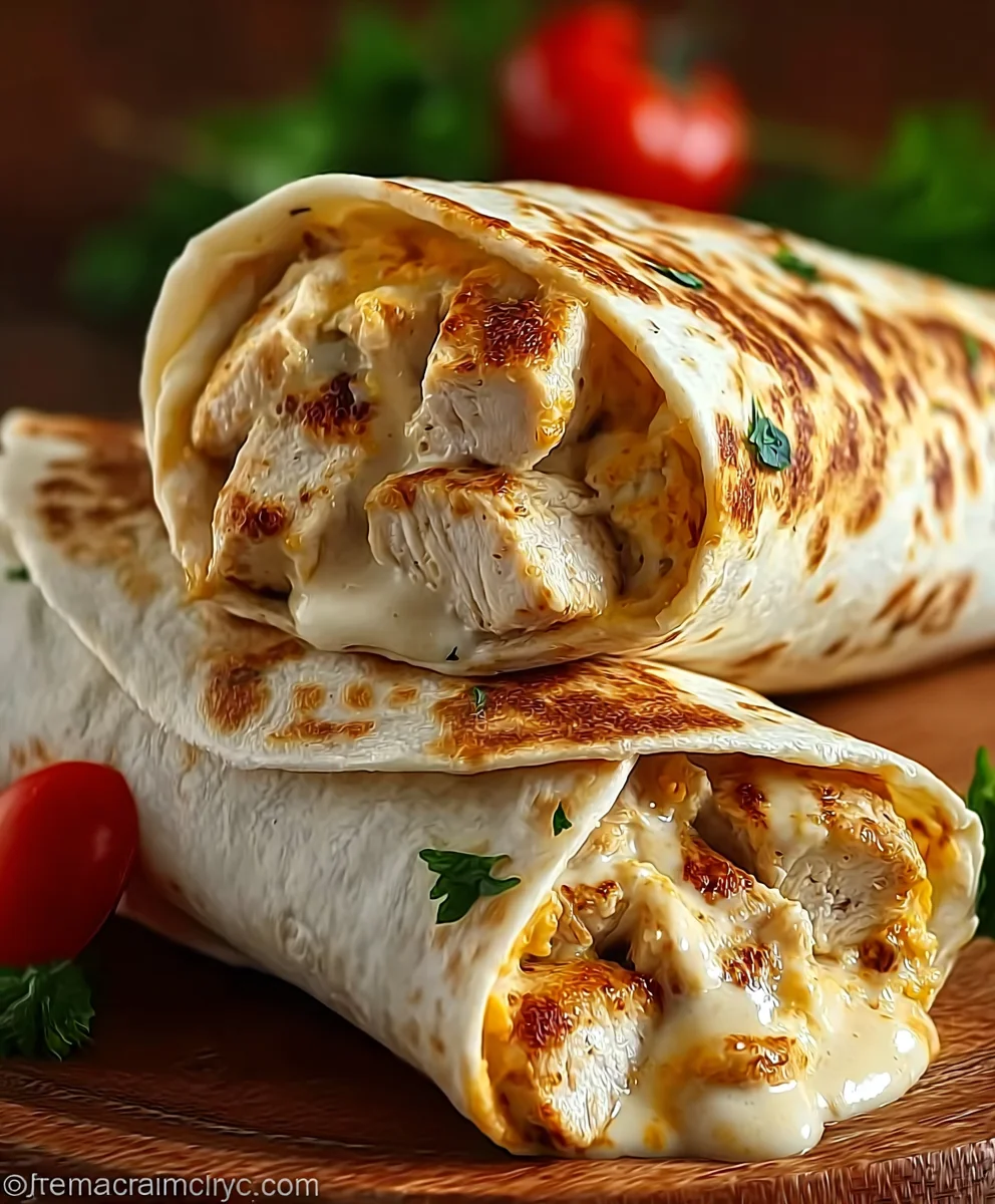 Easy Cheesy Chicken Garlic Wraps - Quick Meal Idea