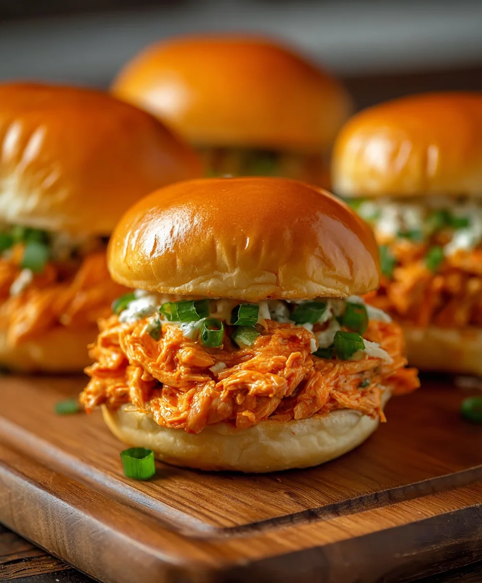 Spicy Buffalo Chicken Sliders- Easy & Flavorful