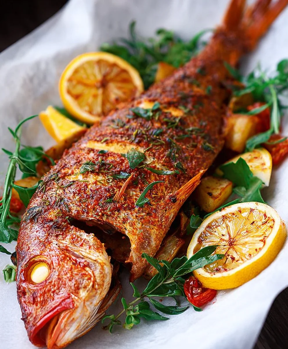 Oven Baked Whole Yellowtail Snapper- Easy & Delicious