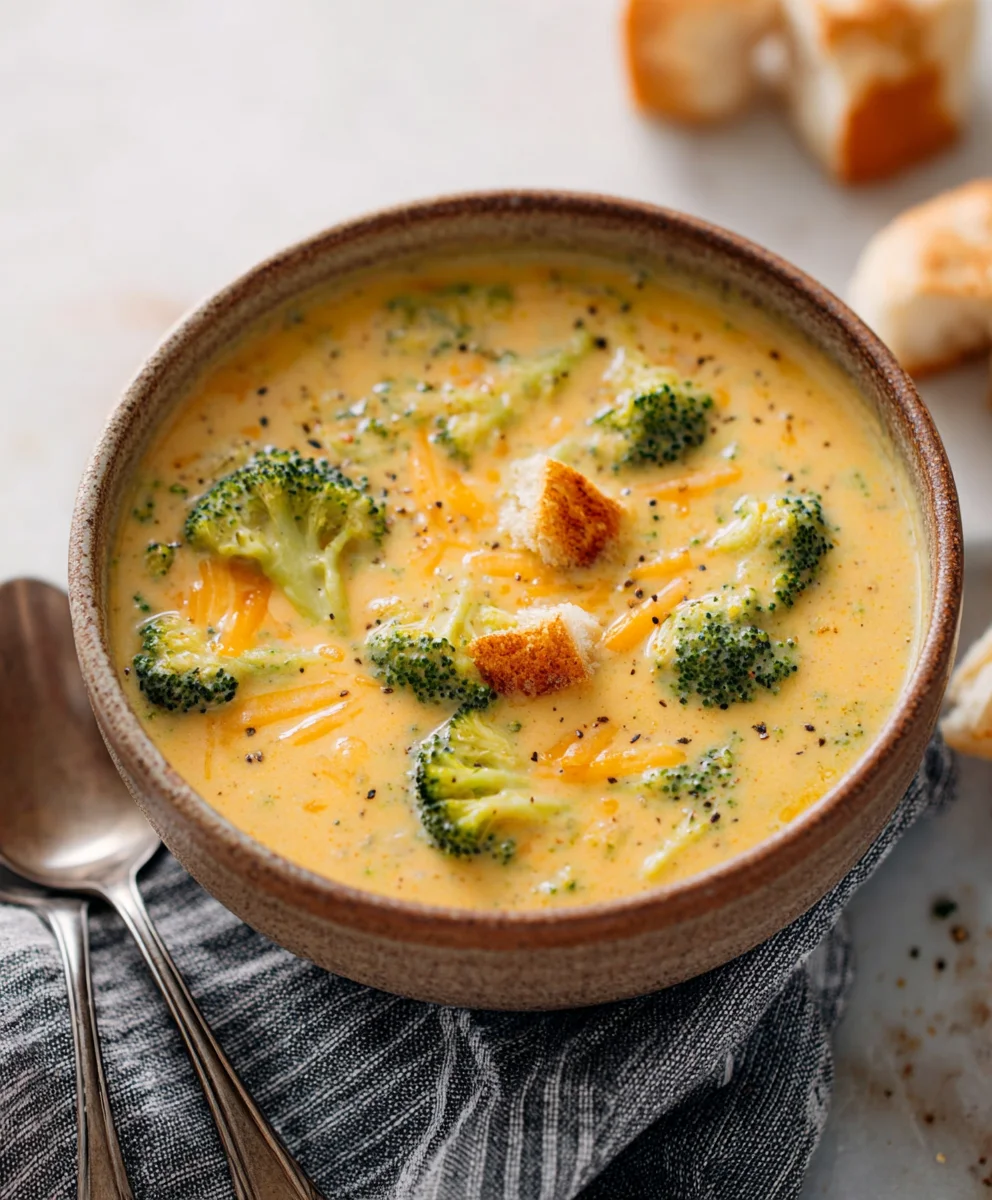 Creamy Cheddar Broccoli Soup Recipe - Easy Comfort Food