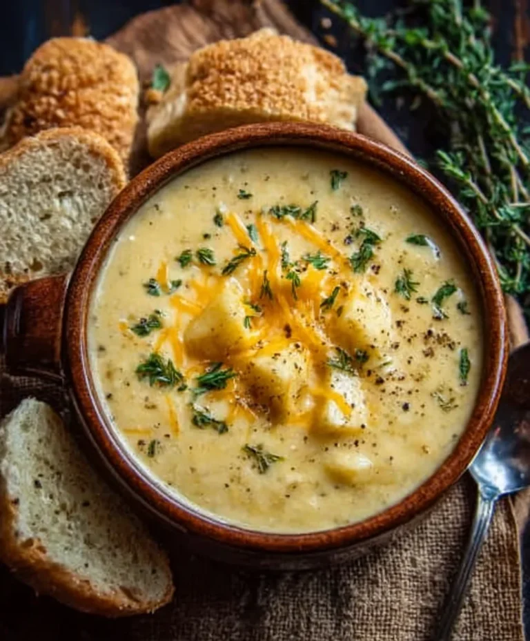Hearty Cheddar Garlic Herb Potato Soup Recipe