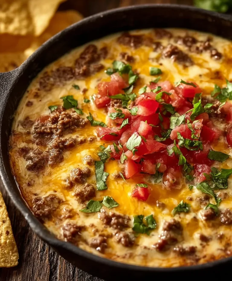 Spicy Beef Cowboy Queso Dip Recipe-Easy Crowd Pleaser