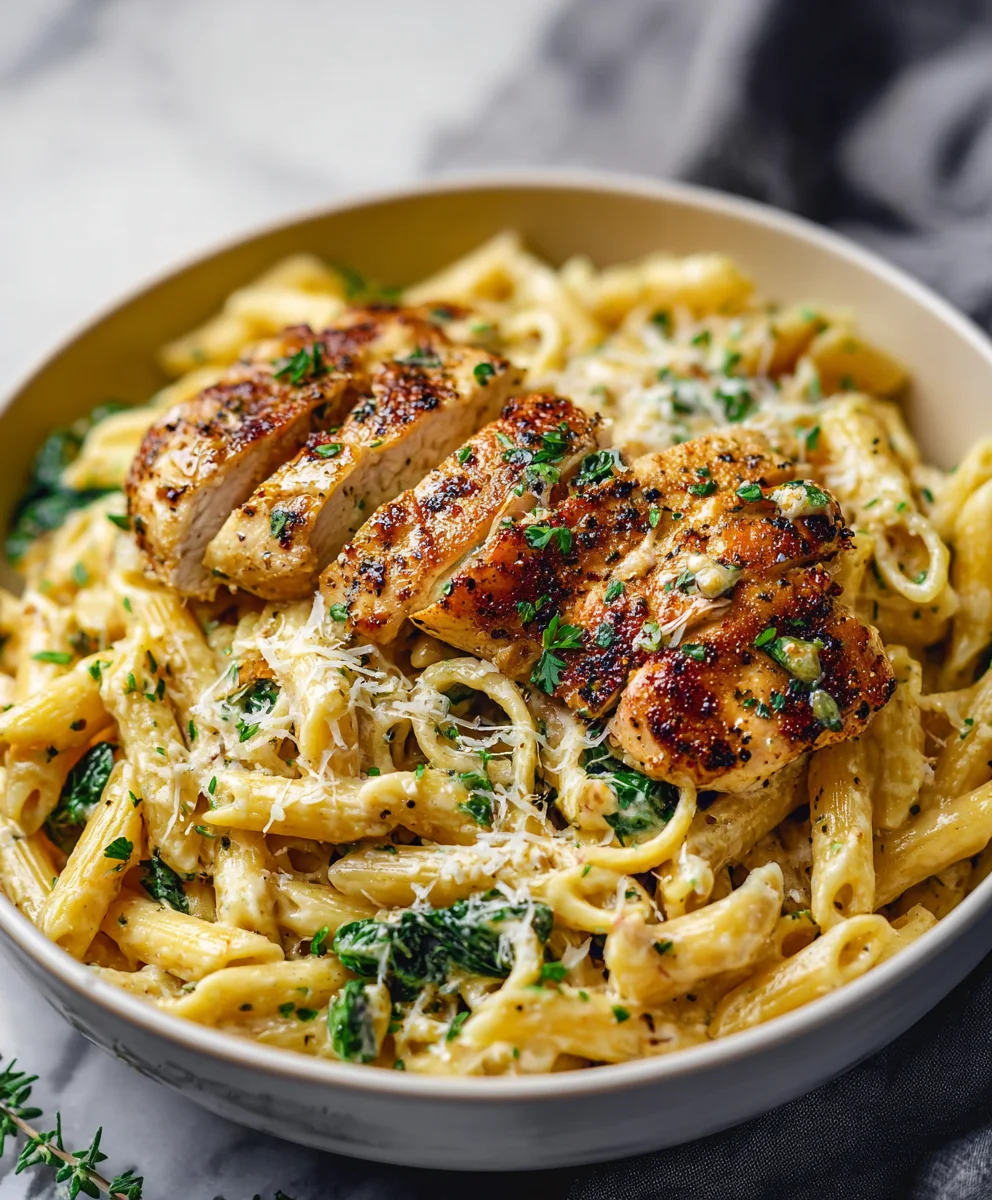 Healthy Garlic Parmesan Chicken Pasta Recipe