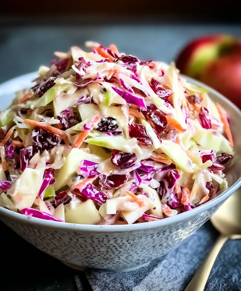 Cranberry Apple Coleslaw Recipe – Fresh Tangy Crunch
