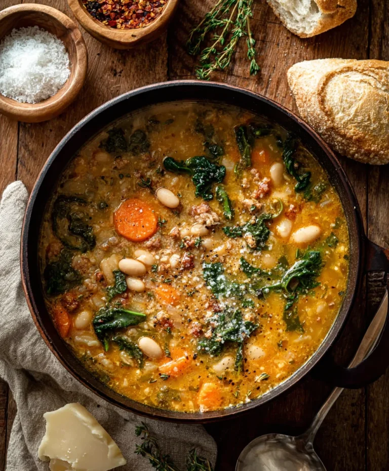 Hearty Tuscan White Bean Soup- Delicious Comfort Food