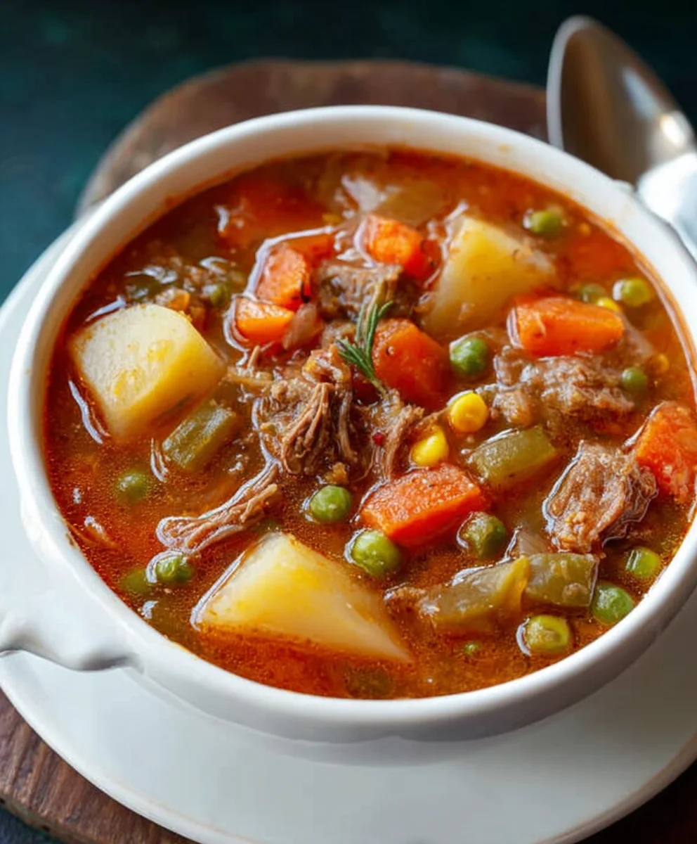 Mom's Old-Fashioned Beef Vegetable Soup Recipe