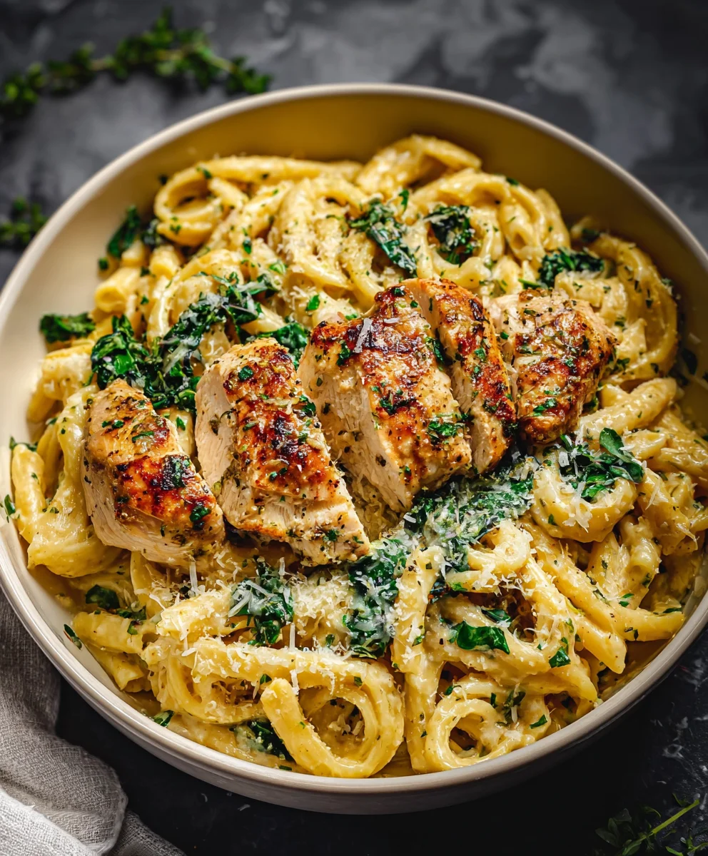 Healthy Garlic Parmesan Chicken Pasta Recipe