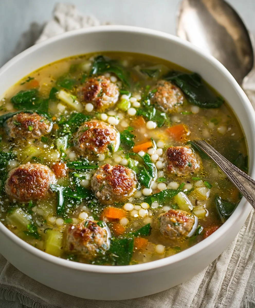 Hearty Italian Beef Meatball Soup Recipe