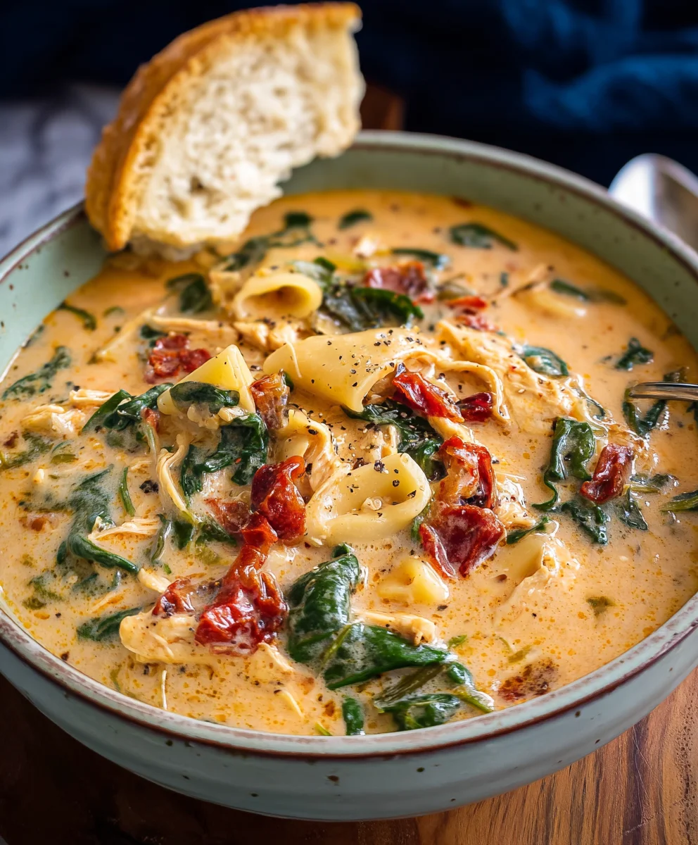 Creamy Tuscan Chicken Soup-Rich & Easy Recipe