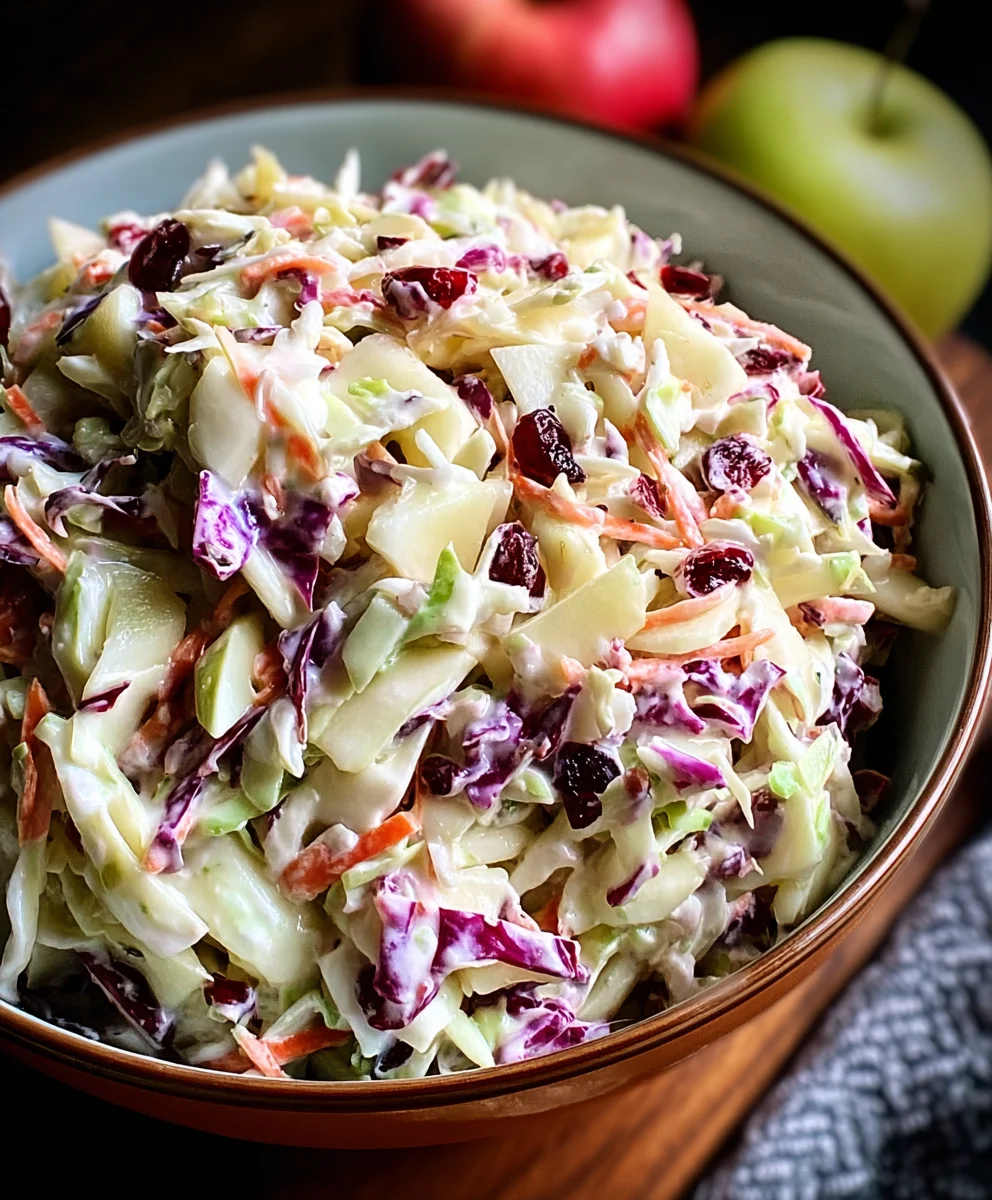 Cranberry Apple Coleslaw Recipe - Fresh Tangy Crunch