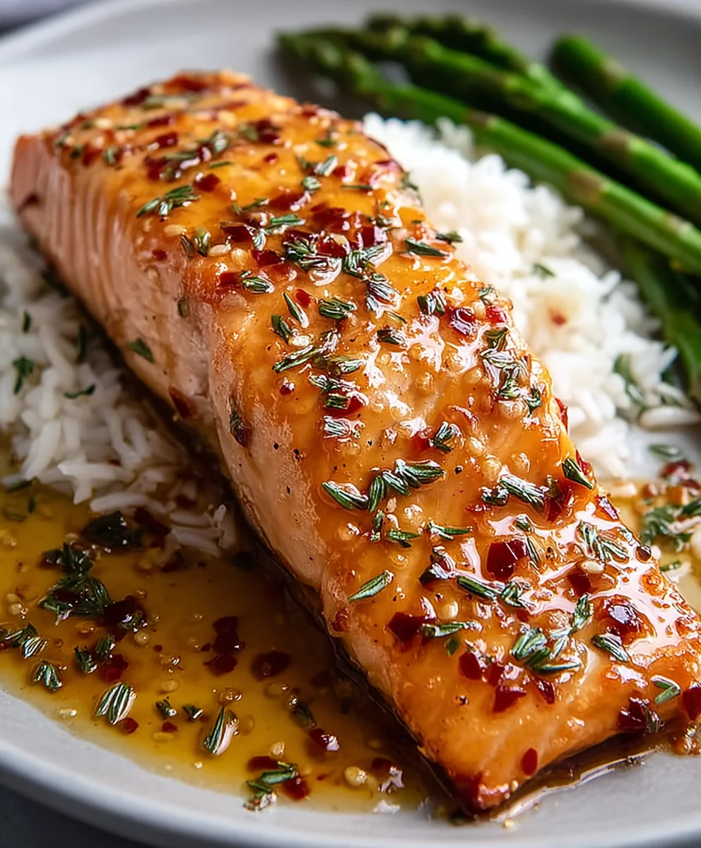 Hot Honey Glazed Salmon - Sweet & Spicy Dinner