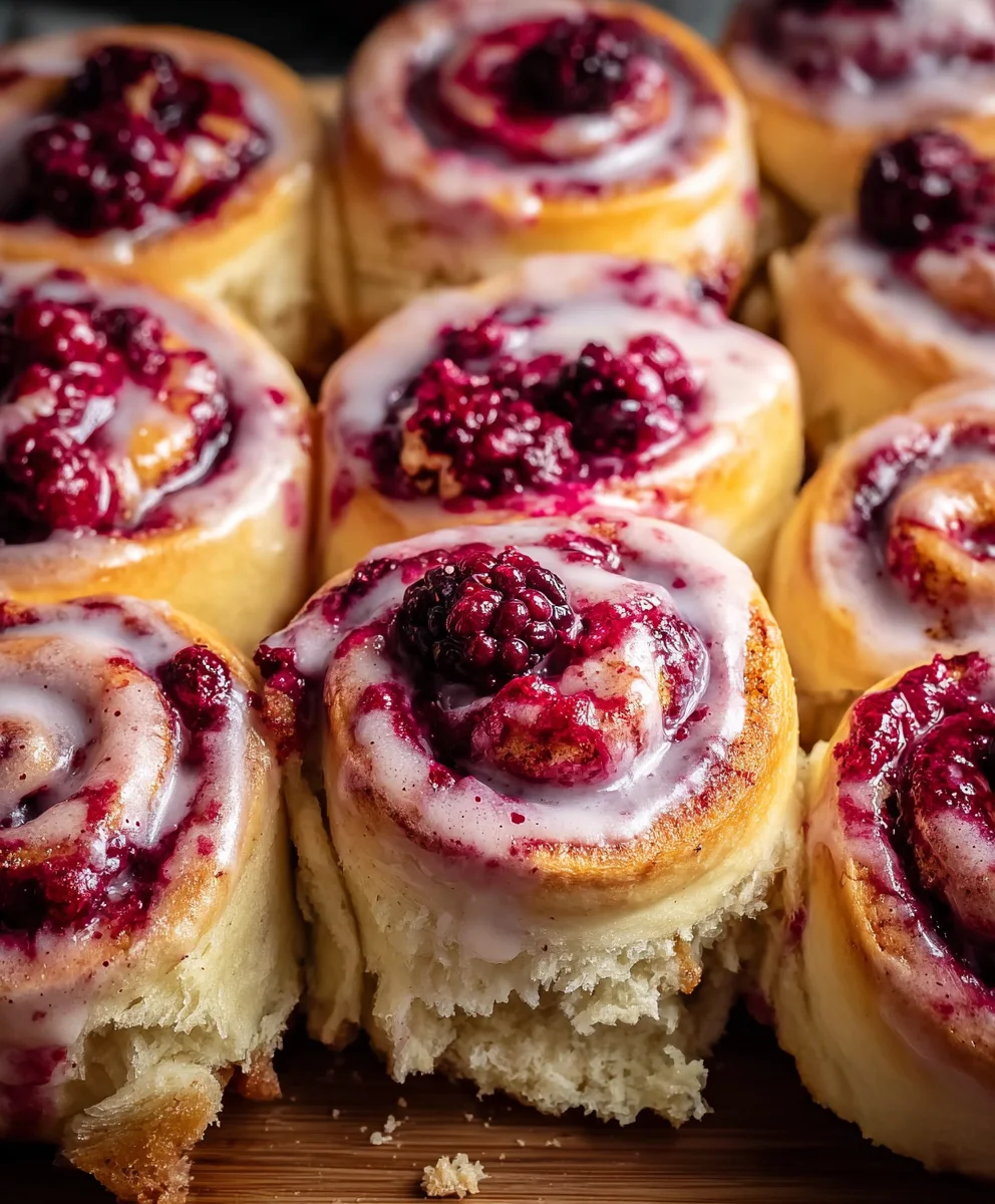 Soft Gooey Blackberry Raspberry Sweet Rolls Recipe