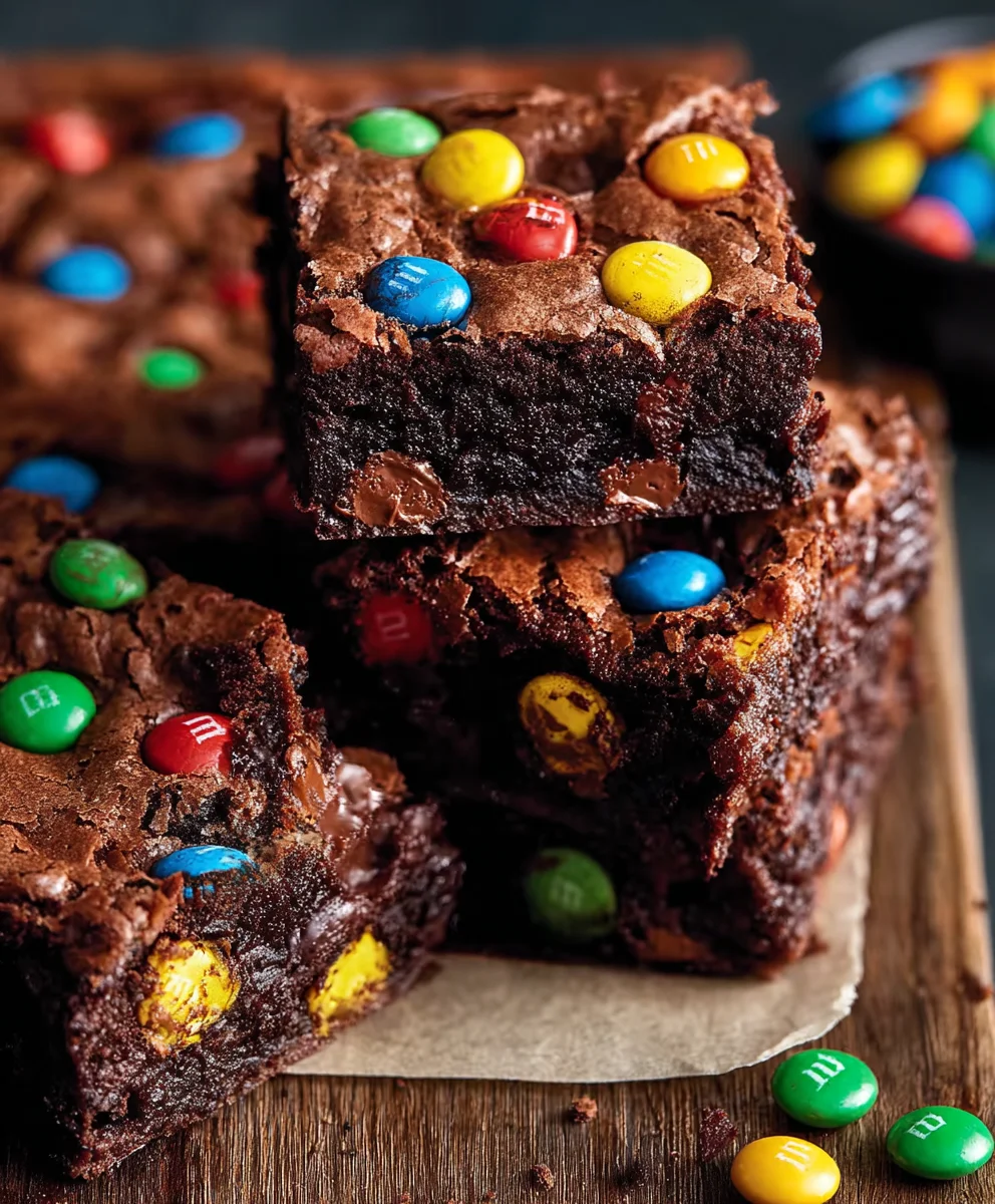 Easy Chocolate M&M Brownies- Quick & Delicious Recipe