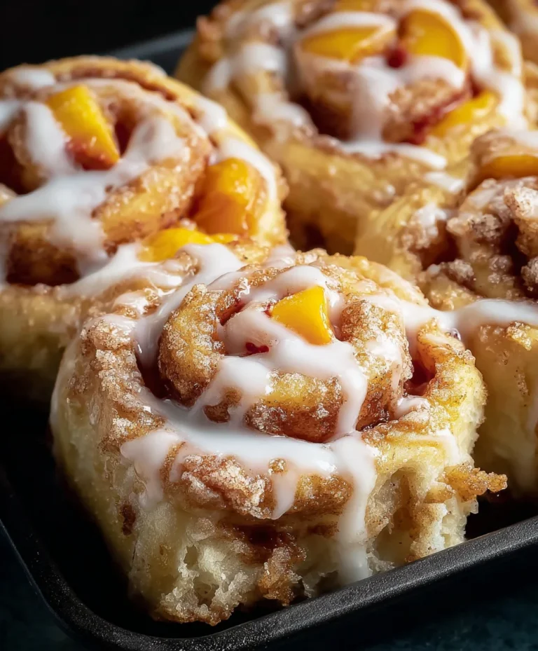 Peach Cobbler Cinnamon Rolls-Sweet Delight