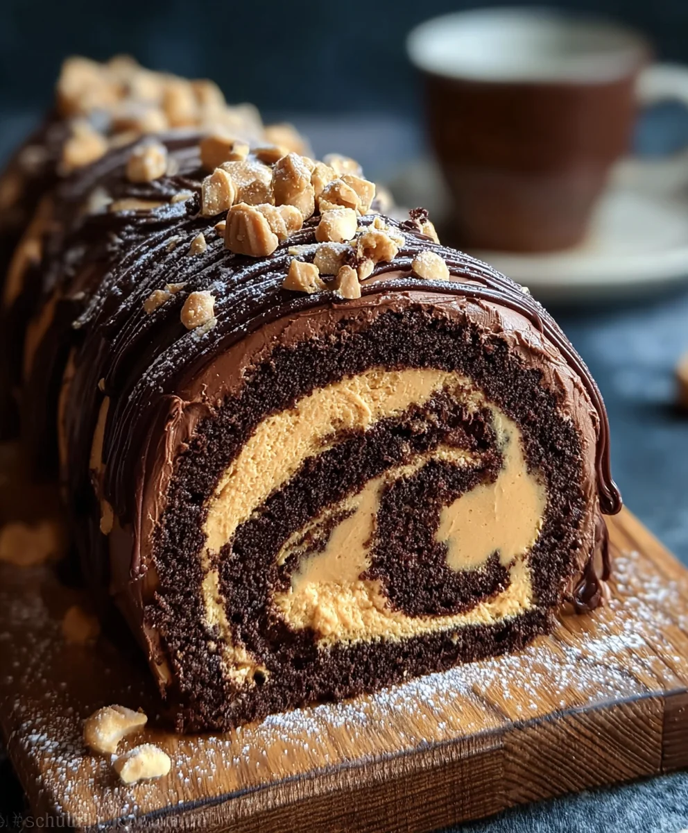 Chocolate Peanut Butter Cake-Roulade Recipe