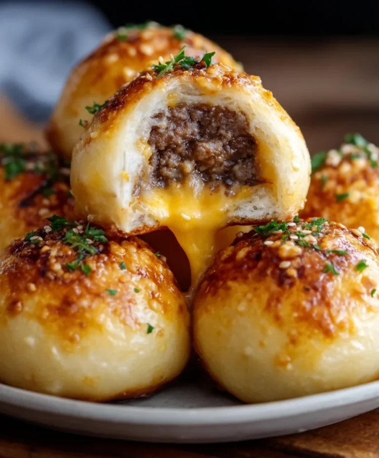 Garlic Parmesan Cheeseburger Bombs Easy Recipe