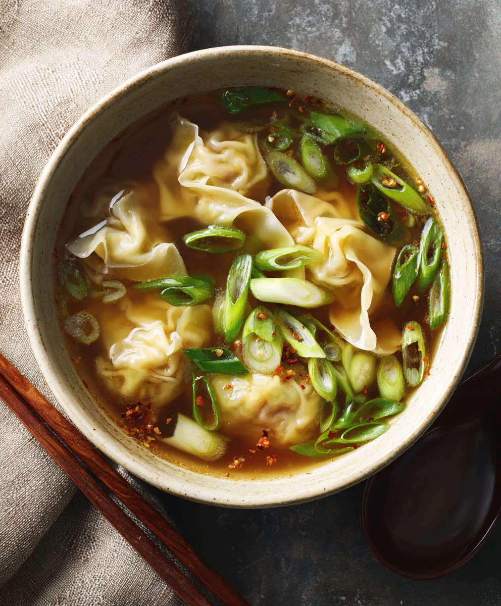 Easy Wonton Soup Recipe- Beef & Veggie Delight