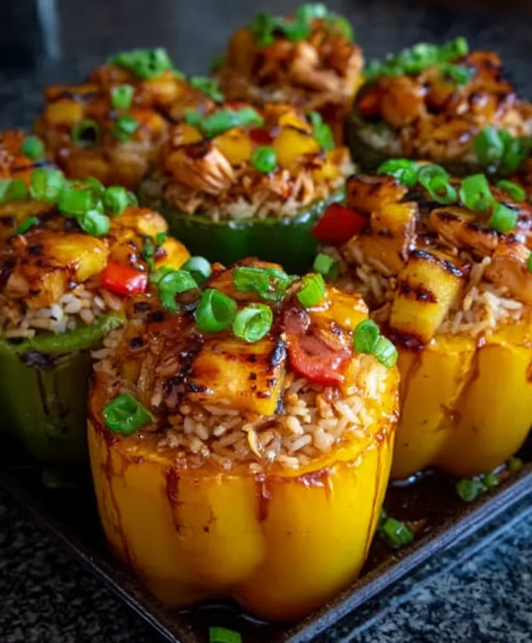 Teriyaki Pineapple Chicken Stuffed Peppers Recipe