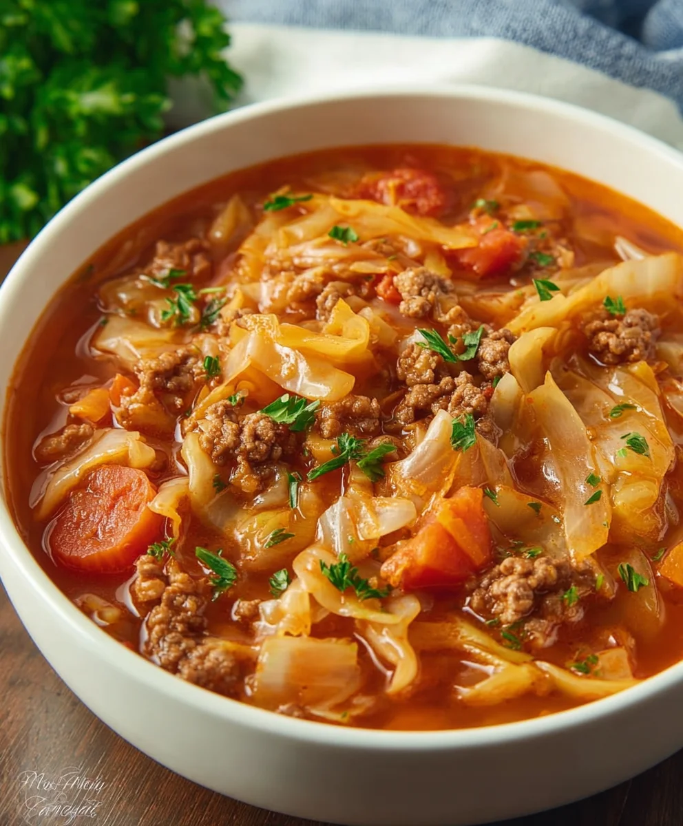 Hearty Beef Cabbage Roll Soup - Easy Comfort Food