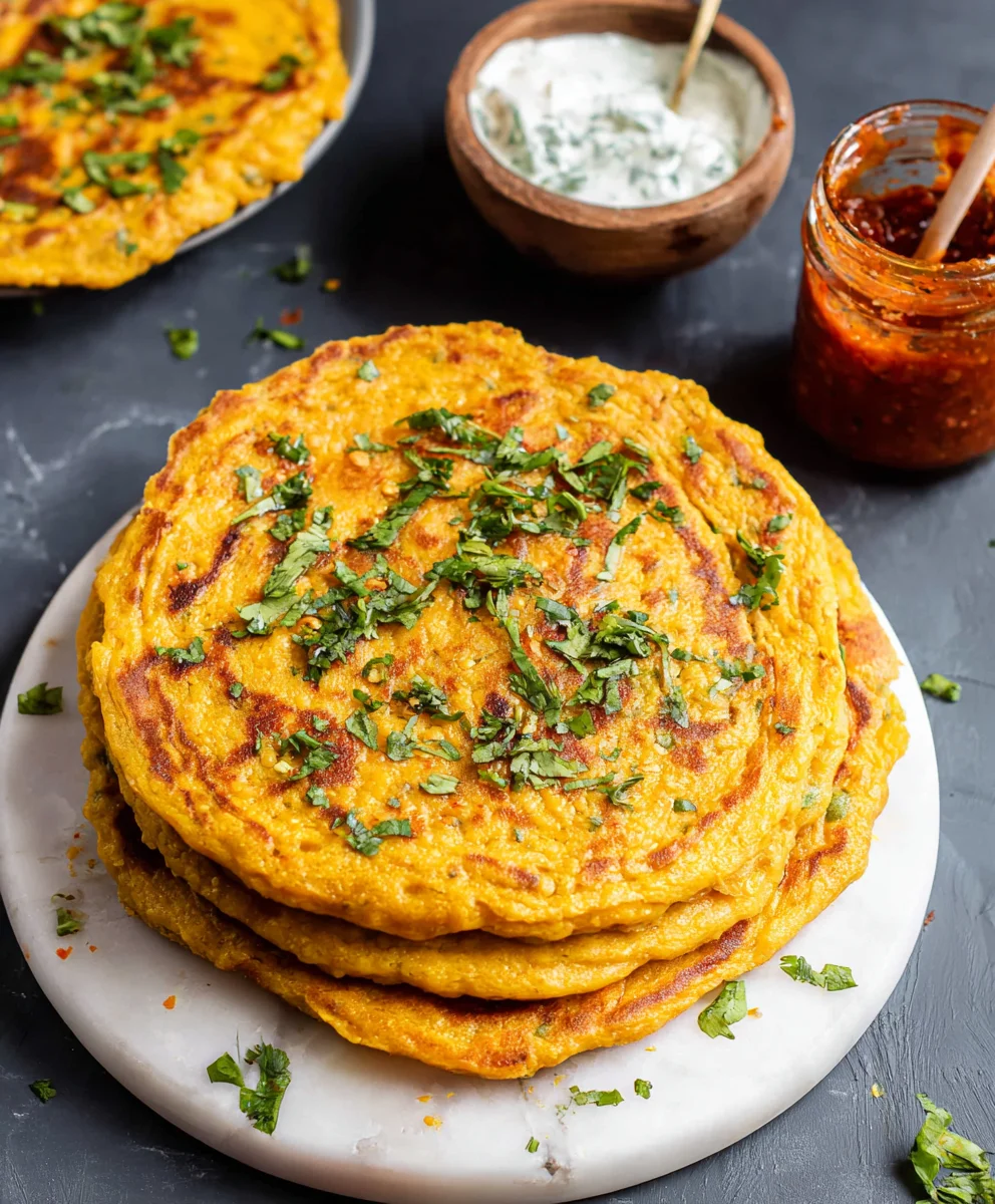 Masoor Dal Chilla - Savory Red Lentil Pancakes