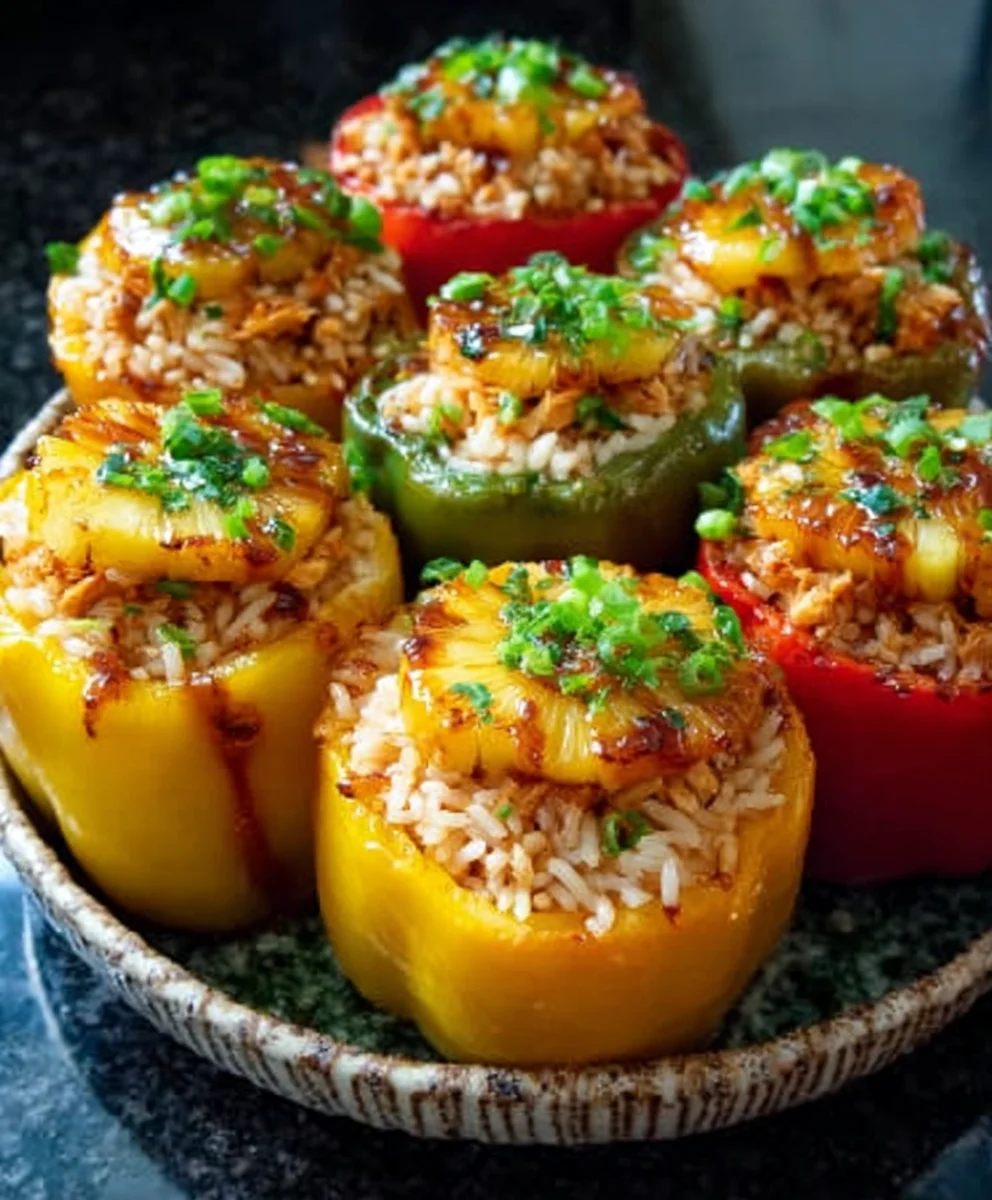 Teriyaki Pineapple Chicken Stuffed Peppers Recipe