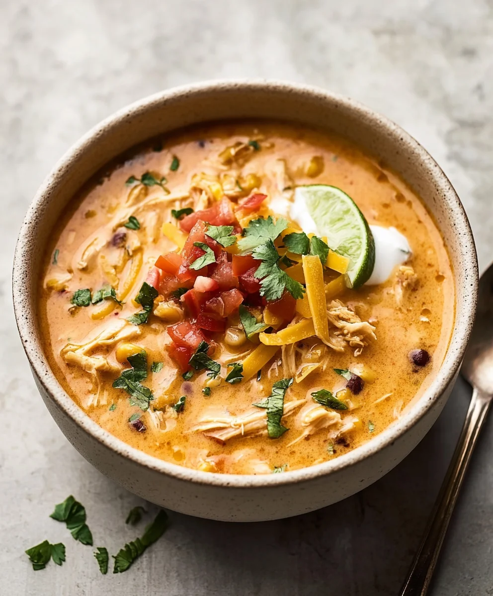 Easy Creamy Chicken Enchilada Soup Recipe