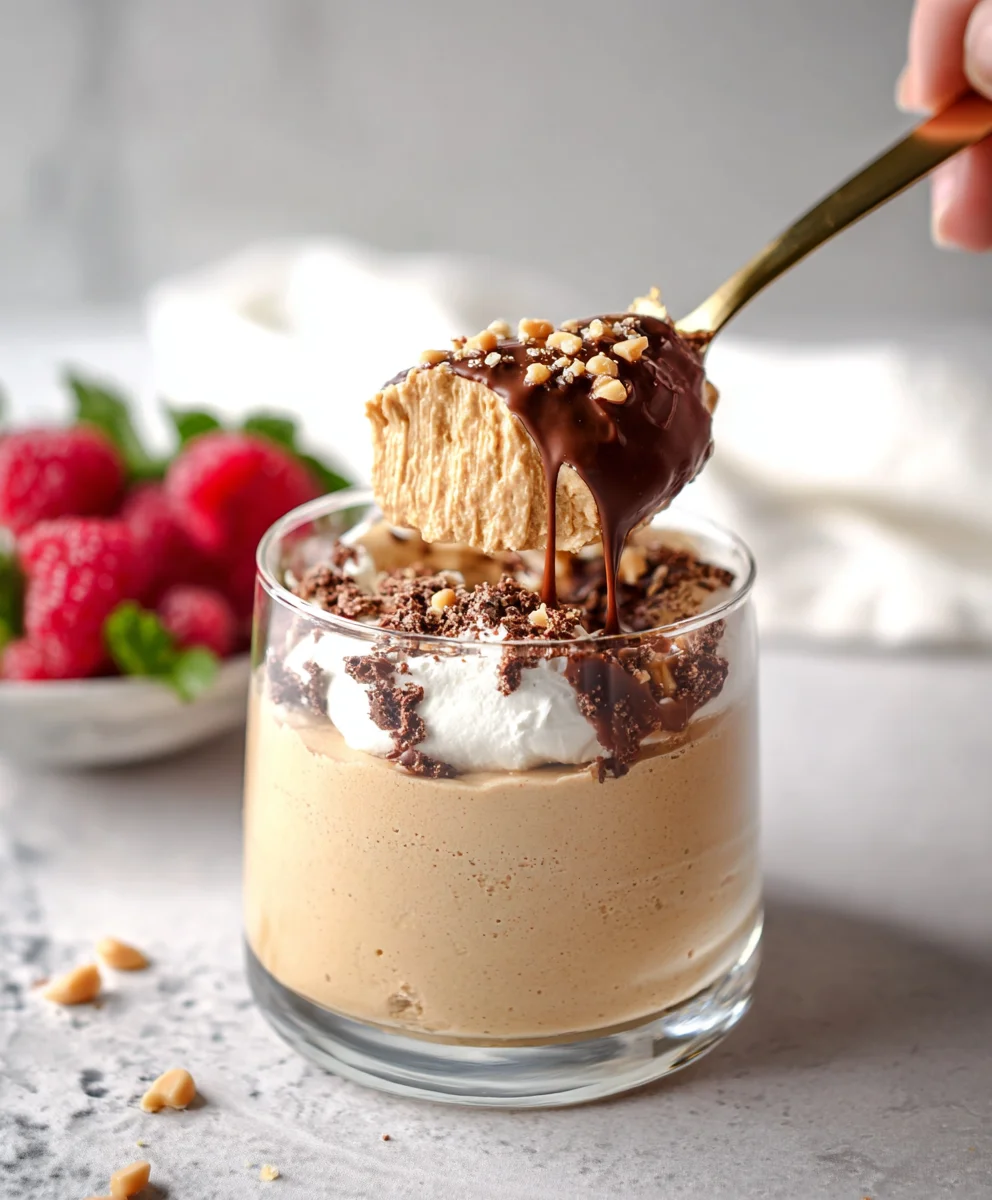 Creamy Peanut Butter Mousse - Healthy Cottage Cheese Dessert