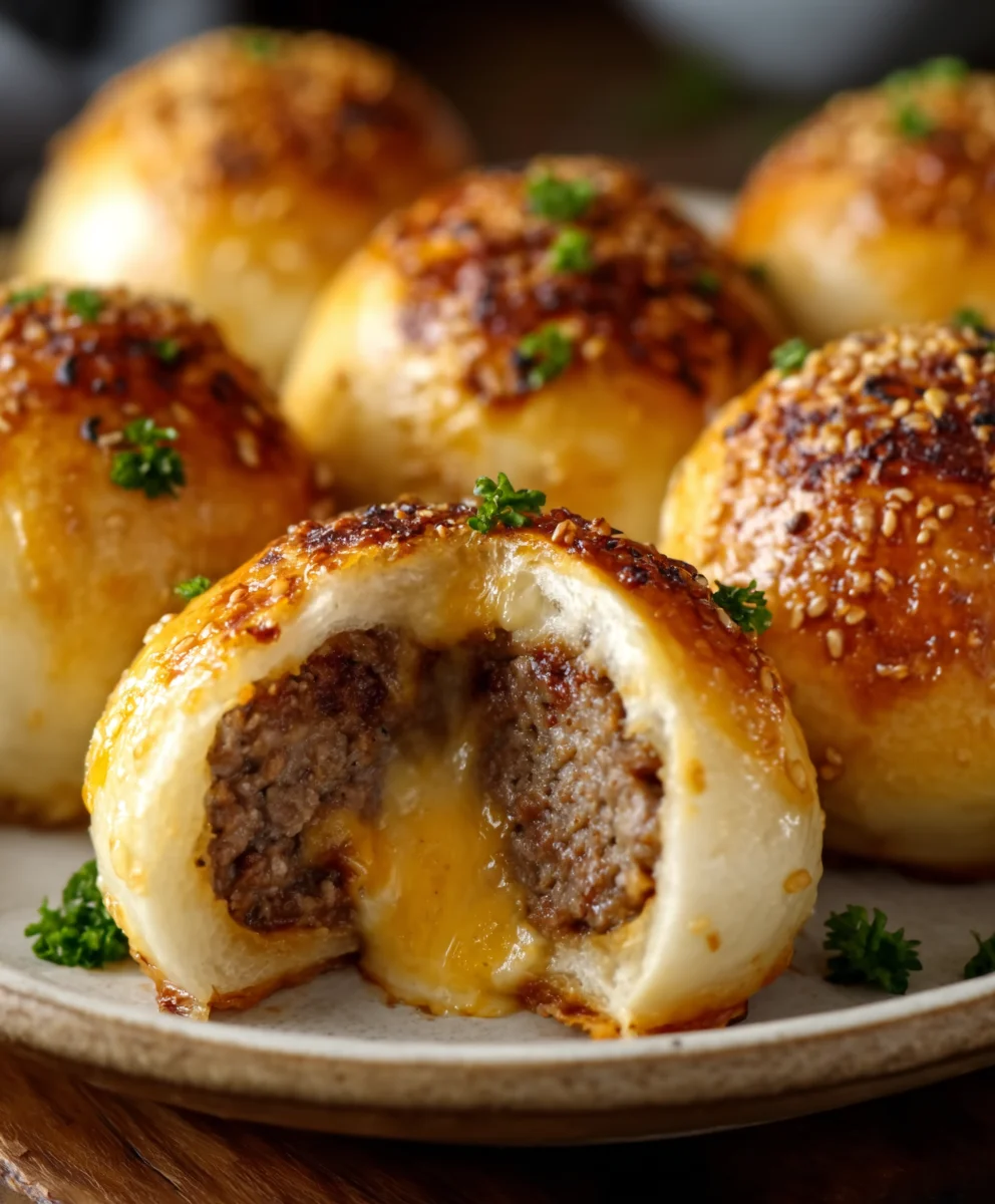 Garlic Parmesan Cheeseburger Bombs Easy Recipe