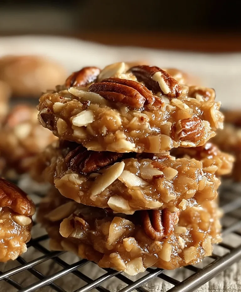 No-Bake Pecan Coconut Praline Cookies-Easy Treat