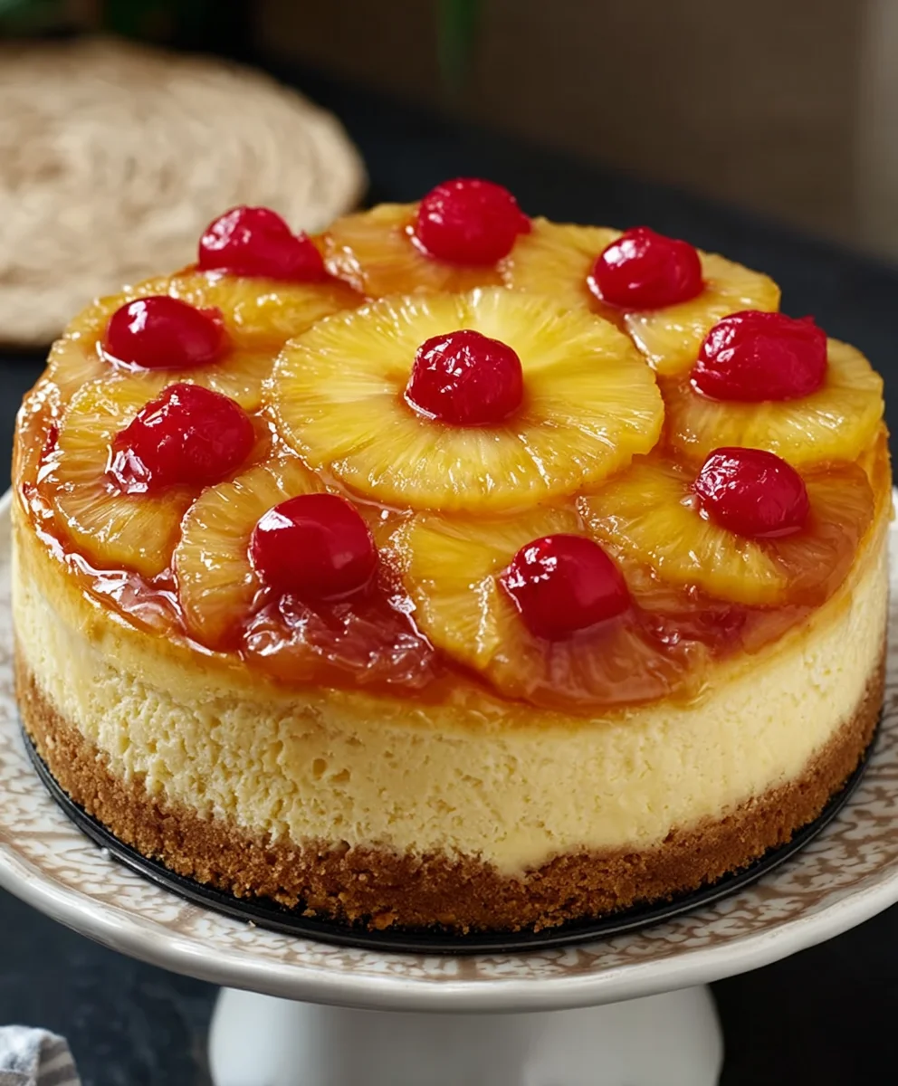 Pineapple Upside-Down Cheesecake-Easy Recipe