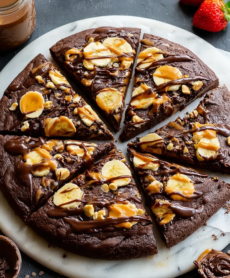 Chocolate Peanut Butter Brownie Pizza-Best Dessert
